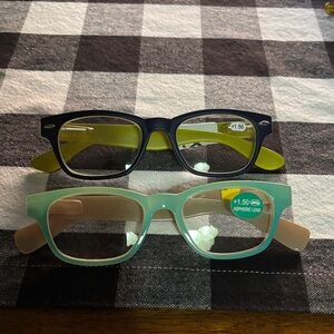 Stylish Blue and Green Reading Glasses readers +1.50 new aspheric lens